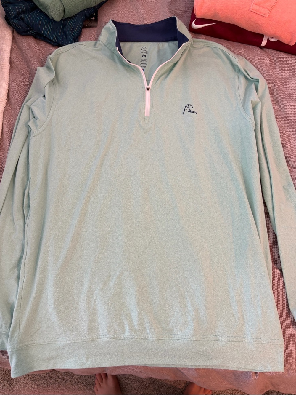 Rhoback Men's Mint Green Quarter-Zip Performance Pullover